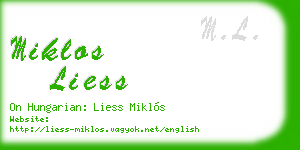 miklos liess business card